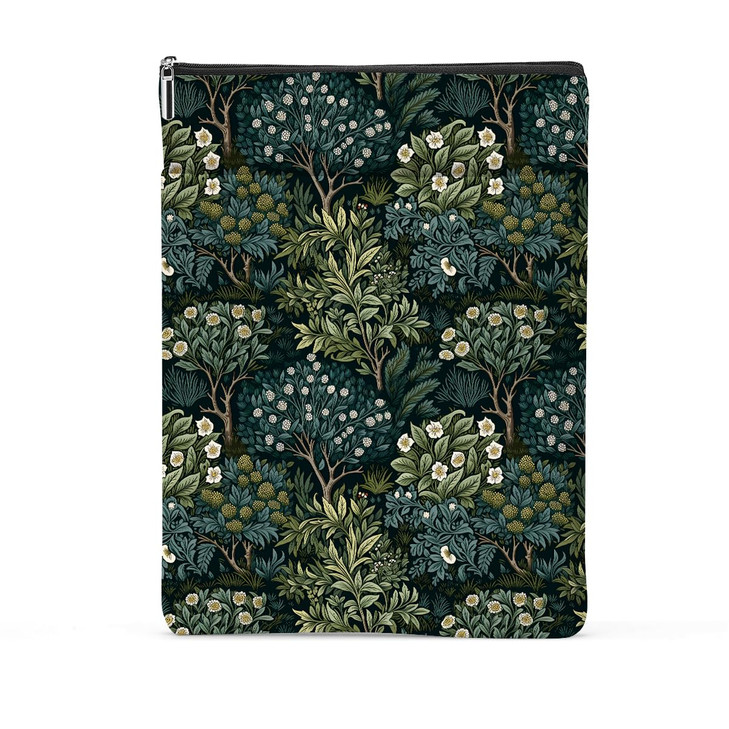 Classic Book Lovers Gifts Book Sleeve Vintage Forest Flower Waterproof Book Cover Book Pouch Book Protector with Front Pocket Book Club Christmas Bir