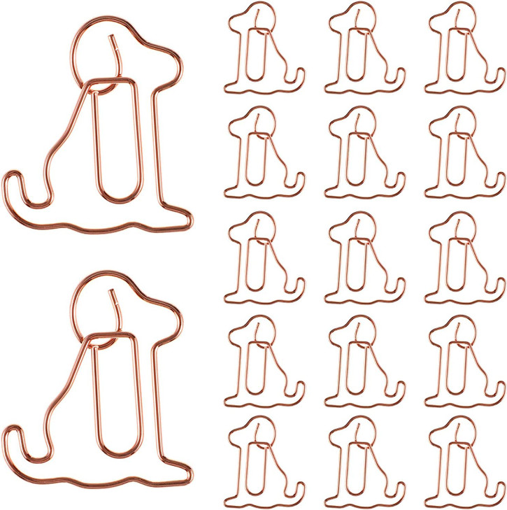 25pcs Dog Shaped Paper Clips Cute Animal Bookmarks Animal Shaped Cute Paperclip for Office School Supplies Bookmark Office School Party Notebook