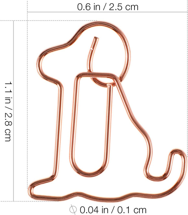 25pcs Dog Shaped Paper Clips Cute Animal Bookmarks Animal Shaped Cute Paperclip for Office School Supplies Bookmark Office School Party Notebook