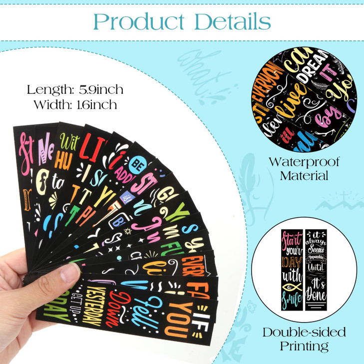 200Pcs Inspirational Bookmarks Motivational Quotes Bookmarks Bulk Double-Sided Printed Encouraging Book Markers Positive Page Markers for Students Te