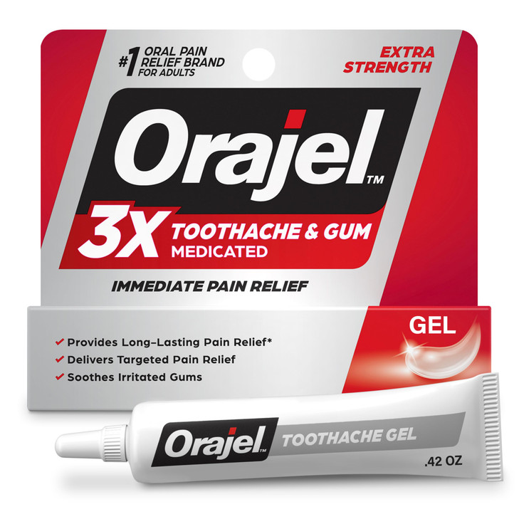 Orajel 3X for Toothache & Gum Pain: Maximum Gel Tube 0.42oz - From #1 Oral Pain Relief Brand - Orajel for Instant Pain Relief