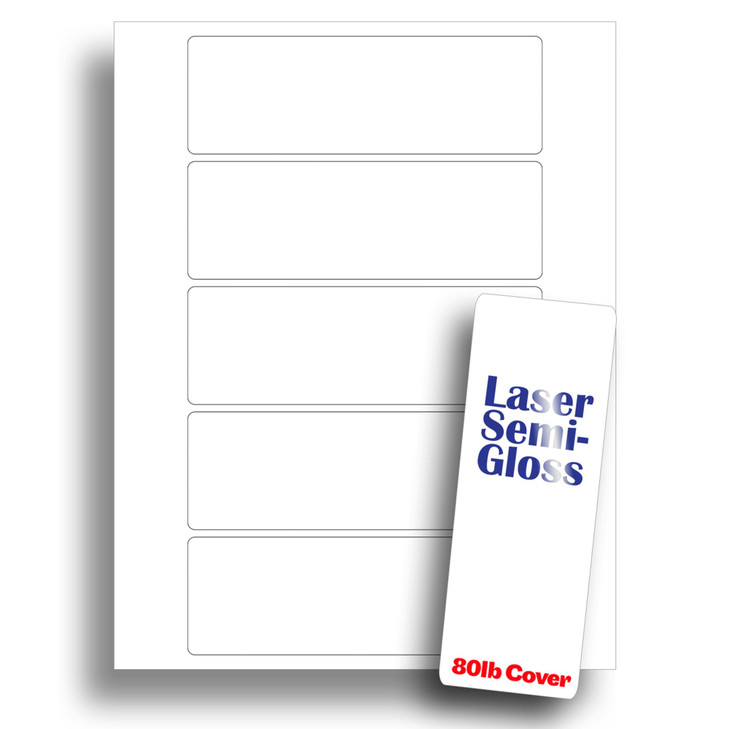 White Double Sided Semi-Gloss Printable Bookmarks - Blank Bookmark Printing Paper for LASER Printers - Heavyweight Cardstock - 2" x 6" Perforated Boo