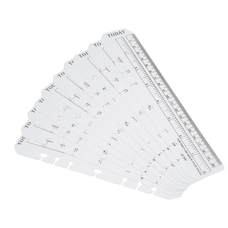 PATIKIL 8.7"x1.8" Bookmark Ruler, 20 Pack Snap-in Ruler Page Marker Book Mark Measuring Tools for A5 Size 6-Hole Binder Notebook, Clear