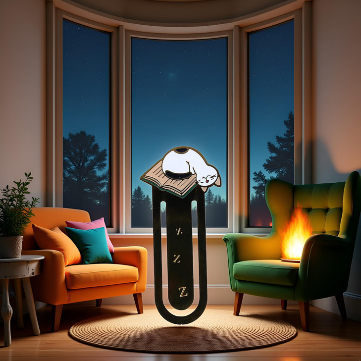 1Pc Cute Sleeping Cat Metal Bookmark for Cat Lovers Book Marker Lovely School Office and Home Supplies