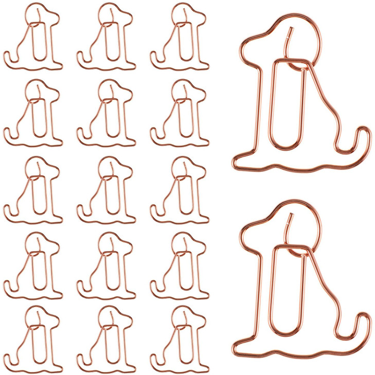 25Pcs Dog Shaped Paper Clips Cute Animal Bookmarks Animal Shaped Cute Paperclip for Office School Supplies Bookmark Office School Party Notebook, Boo