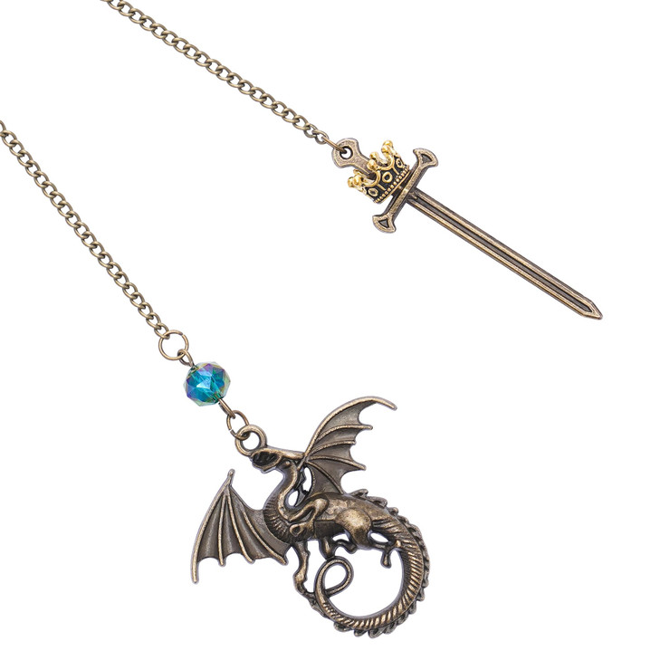 Berirexrion Fourth Wing Sword Bookmark - Fantasy Dragon Book Mark Gift for Reading Men Boy Cool Funny Unique Vintage Metal Page Marker for Kids Frien