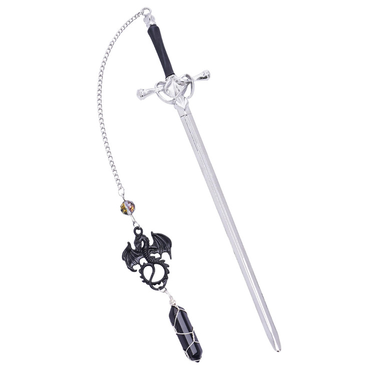 Berirexrion Fourth Wing Sword Bookmark- Fantasy Dragon Book Marks Gift Reading Men Boys Cool Unique Funny Vintage Metal Crystal Page Marker Kids Frie