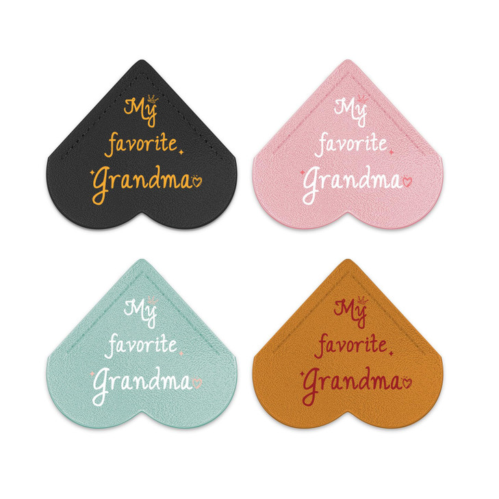 LSVGSAK Leather Heart Bookmarks Grandma Grandmother Gigi Nana Christmas Birthday Mothers day Gifts 4pcs Corner Page Book Marks Accessories for Women