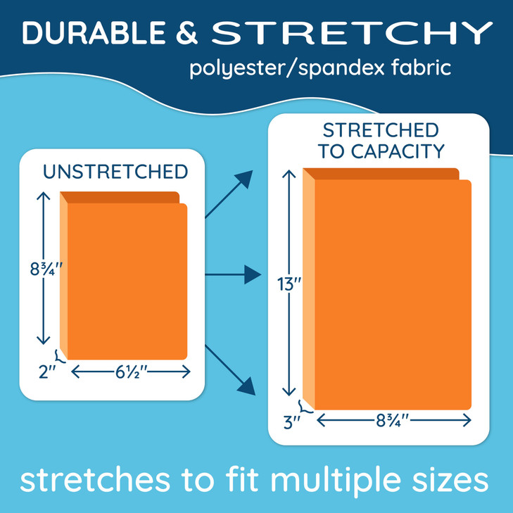 Blue Summit Supplies 6 Stretchable Book Covers for Hardcover, Colorful Fabric Book Cover for Classroom Textbook Protection and Care, Assorted Colors,