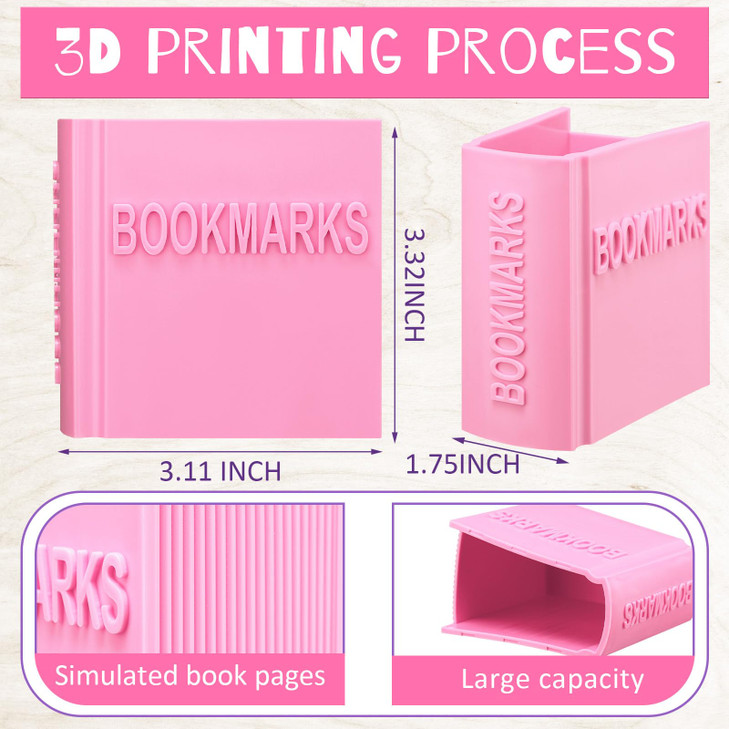 Honeydak 3D Printed Book Shaped Bookmark Holder Book Lover Gift Bookish Accessory Office Desk Supplies Funny Bookmark Accessories End of Year Gift fo