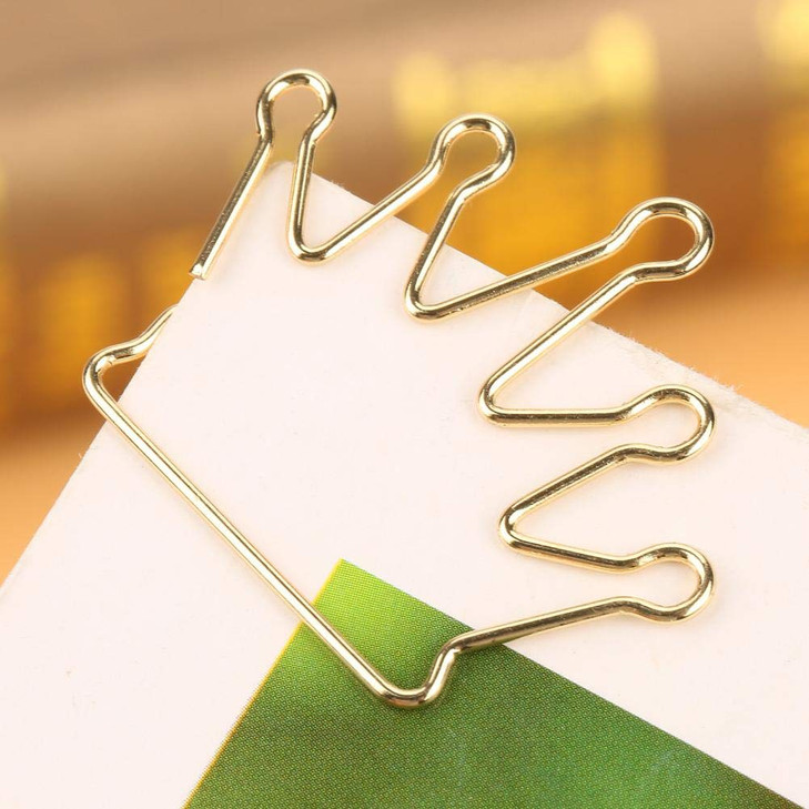 Gold Metal Paper Clips 10pcs - Goblet Shaped Book Marking Clips for Documents Decorative Office Stationery Supplies