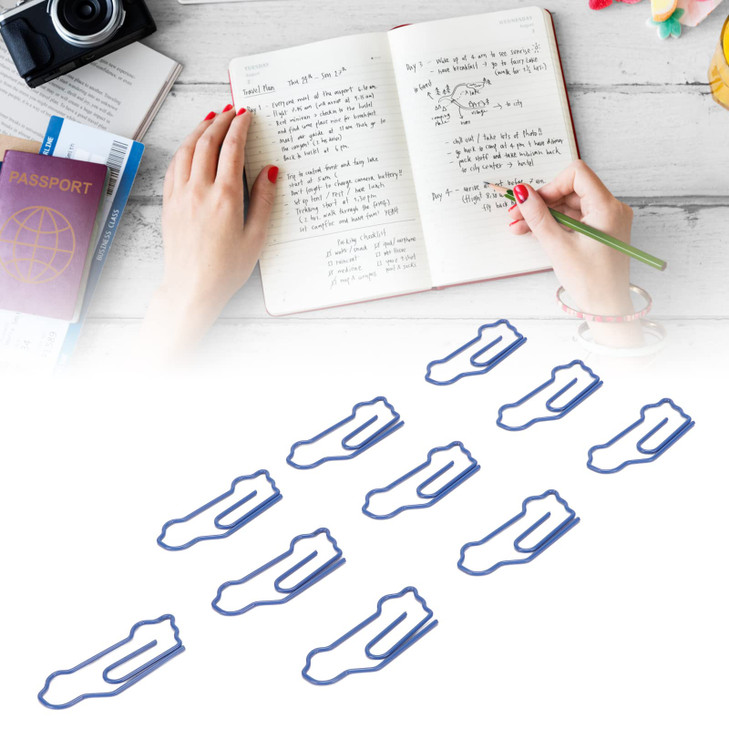Fdit 100 Pcs Shaped Paper Clips, Car Shape Metal Cute Portable Office Clips for Paperwork Office School Bookmark Clips