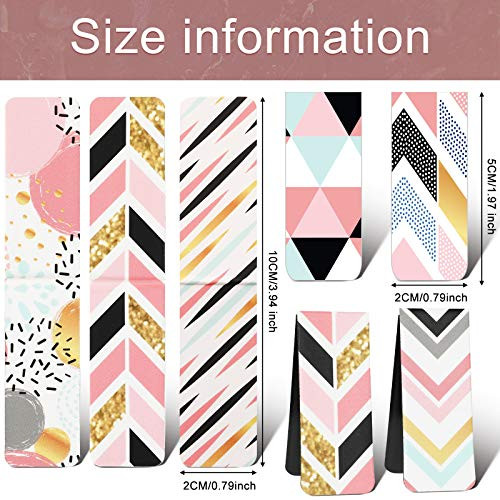 Zonon 24 Pieces Magnetic Bookmarks for Women Geometric Magnet Page Markers Page Clips Assorted Book Markers Set for Book Lovers Reading Gifts Supplie