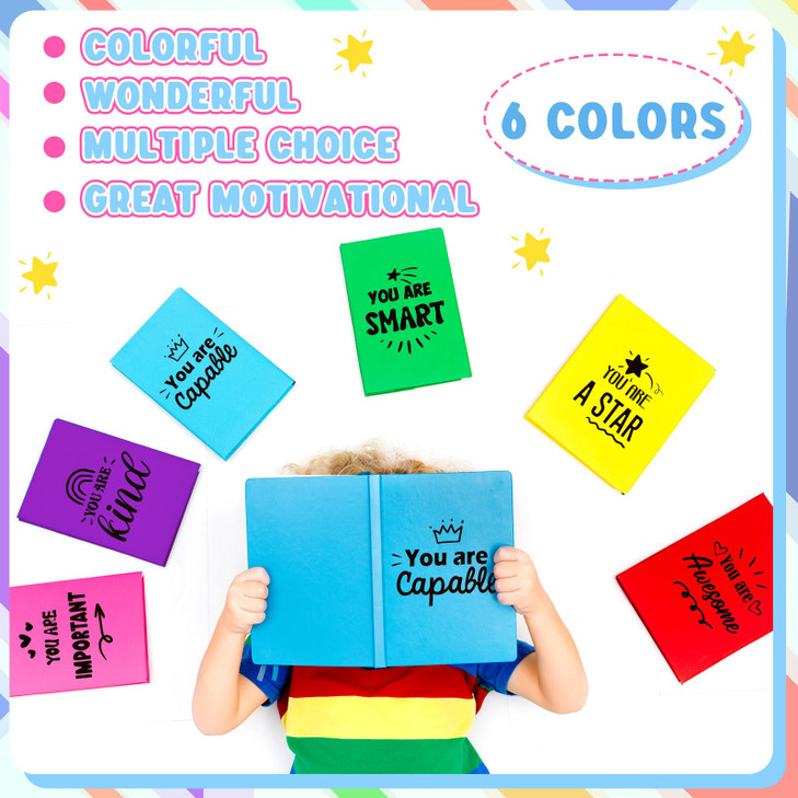 AmazingSpark 6 Pcs Stretchable Book Cover Reusable Protector for Hardcover Textbooks up to 9 x 11, Inspirational Colored Quotes Book Covers Washable