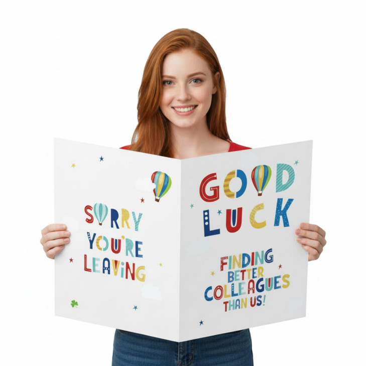 Outus Large Retirement Greeting Card for Women Men Good Luck Going Away Blessing Card Guest Signature Gift for Coworkers Retirement Farewell Party Su