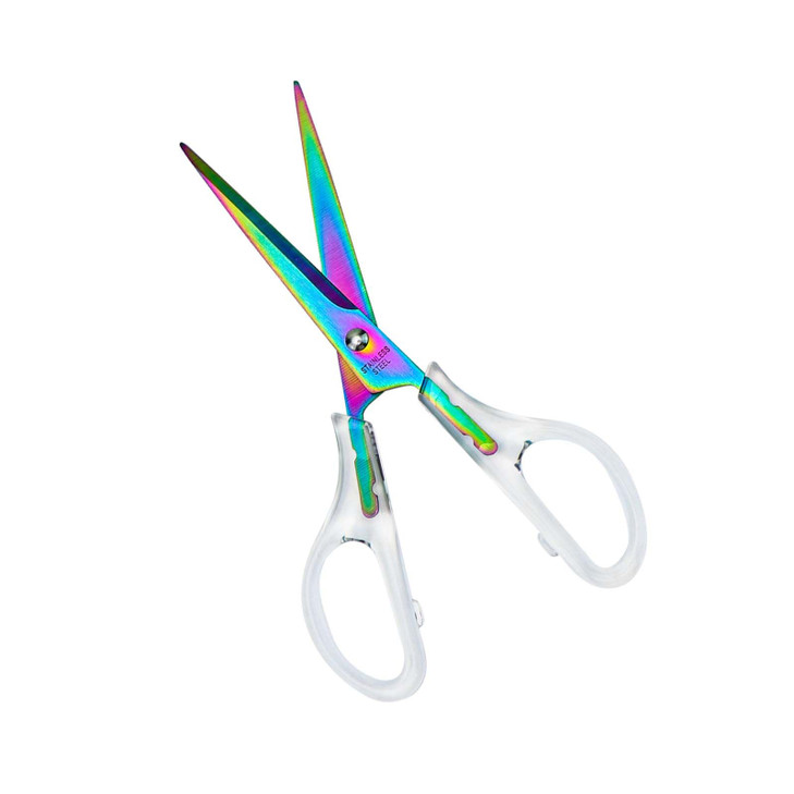 6.5" Clear Acrylic Scissors Rainbow Scissors Metal Blades Office Cutting Shears for Desk Craft Supplies Home Office School Accessories