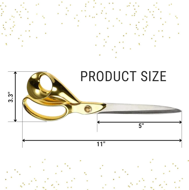 11 Inch Gold Scissors for Grand Opening  Heavy Duty Gold Ribbon Cutting Scissors for Special Events Inaugurations Ceremonies Sharp Stainless Steel S