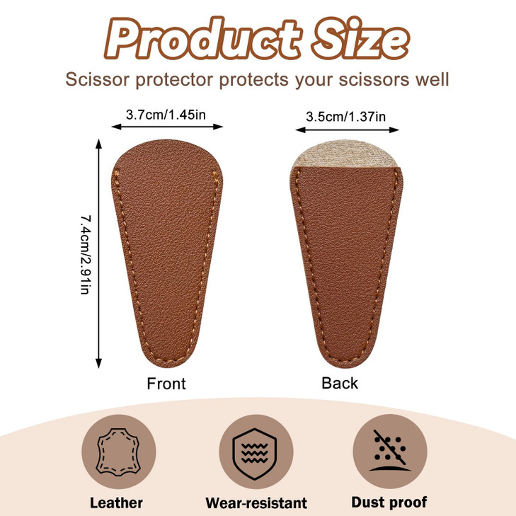 NEETUE 10 Pcs 2.95×1.45in Embroidery Scissors Sheath, Small Scissors with Cover Scissors Protective Cover Scissors Leather Sheath for Scissors Protec