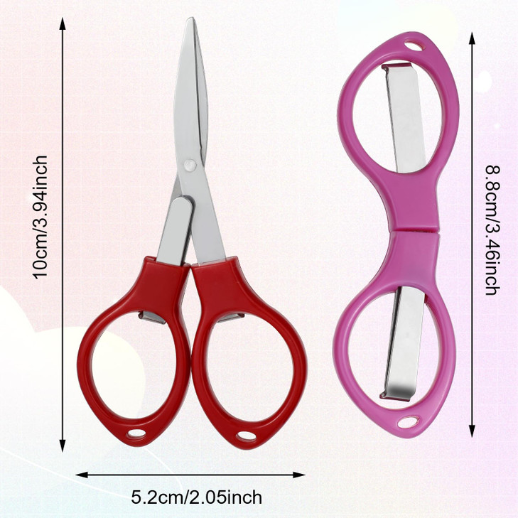 Abeillo 4-Piece Folding Scissors - Portable Mini Travel Scissors, Stainless Steel, Telescopic Cutter for Crafting, Retractable, Paper, Home, School,