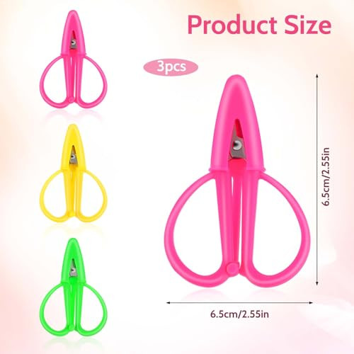 Mini Scissors, 3 Pcs Multicolor Tiny Travel Scissors Portable Small Craft Scissor with Cover, 2.6x1.6 Inch Stainless Steel Detail Sewing Scissor for