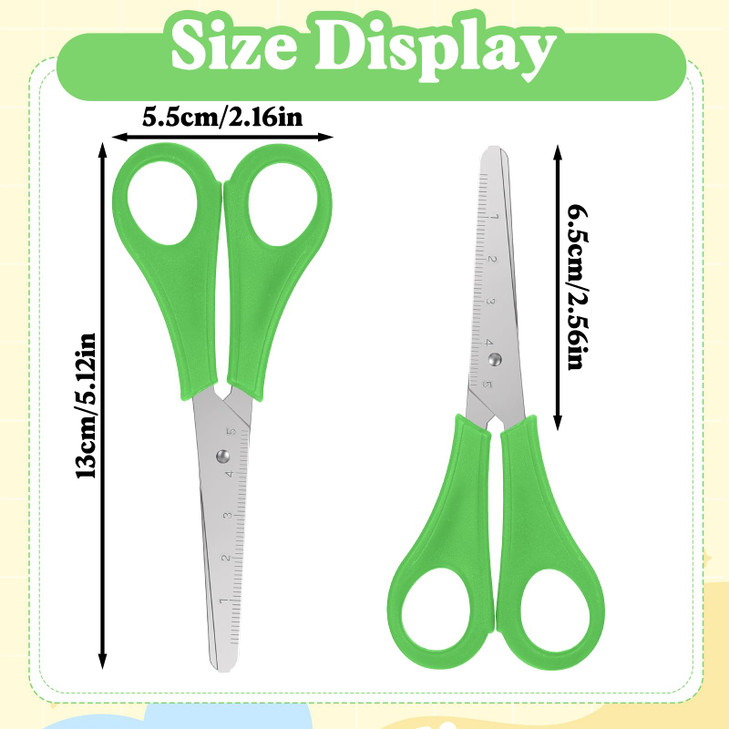 10 Pack Kids Scissors for School, 5" Small School Student Pointed-Tip Craft Scissors Stainless Steel Blades Comfort Grip Safety Scissor Bulk for Clas