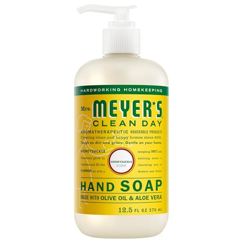 MRS. MEYER'S CLEAN DAY Hand Soap, Made with Essential Oils, Honeysuckle, 12.5 fl. oz