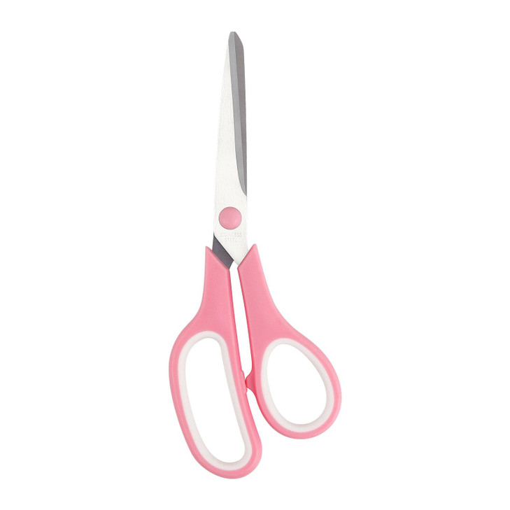 Multipurpose Stainless Steel Scissors 6.7" Pink Sharp Shears Comfort-Grip Scissors for Fabric Craft Office Supplies (Pink 7.7'')