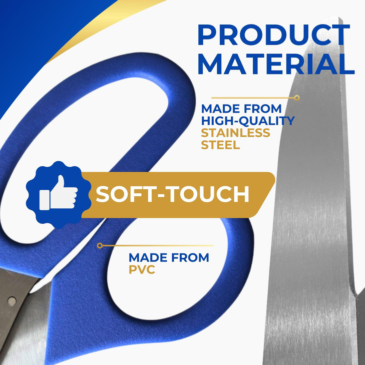 Blue Grand Opening Kit - 16 Inch Scissors for Grand Opening Ceremonies and Blue Satin Ribbon For Business Special Events and Inaugurations