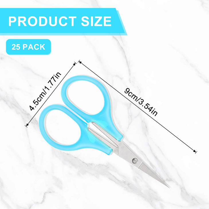 25Pack Small Sewing Scissors Stainless Steel Crafting Scissor Sharp Scissors with Cover, Precision Portable Scissor for Embroidery Quilting Sewing Kn