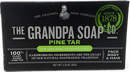 Grandpas Wonder Pine Lathers White Tar Bath Bar Soap - 3.25 Oz