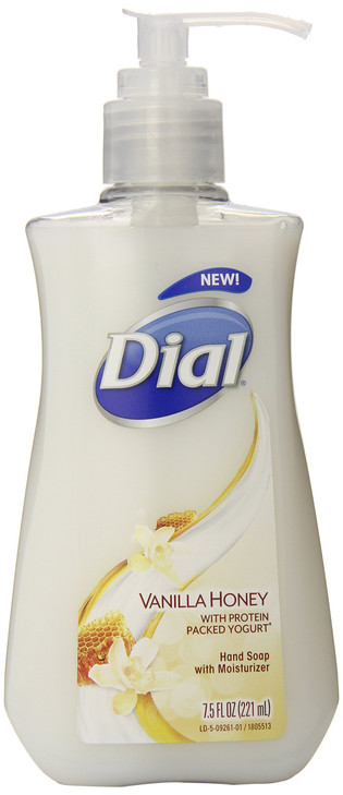 Dial Liquid Hand Soap, Vanilla Honey with Protein Packed Yogurt, 7.5 Fl Oz, Packaging may vary