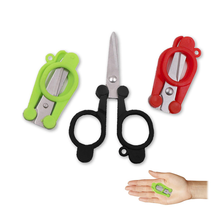 YAFIYGI 3PCS Travel Scissors TSA Approved Folding Portable Mini Travel Trip Stainless Steel Blades Plastic Handles Compact Foldable Small Carry On Po