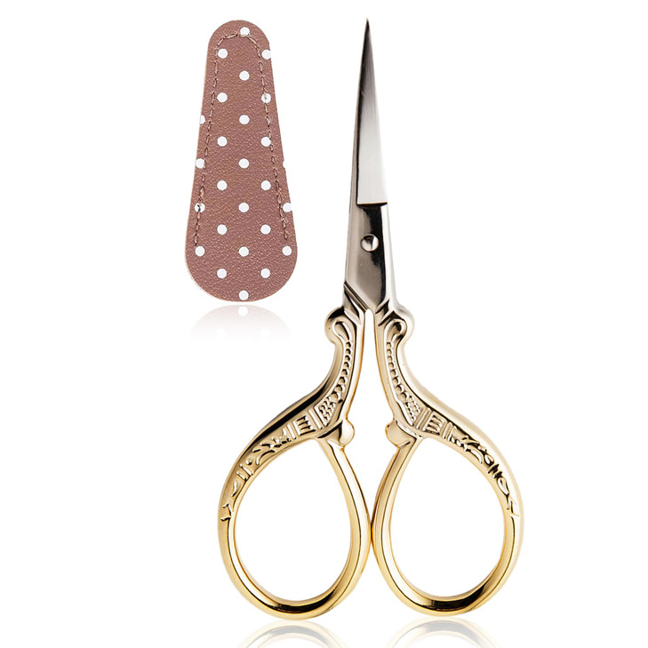 BIHRTC 3.6Inch Vintage Crochet Scissors - Small Embroidery Scissors with Stainless Steel Sharp Pointed Blades - Ideal for Sewing, Craft, DIY & Artwor