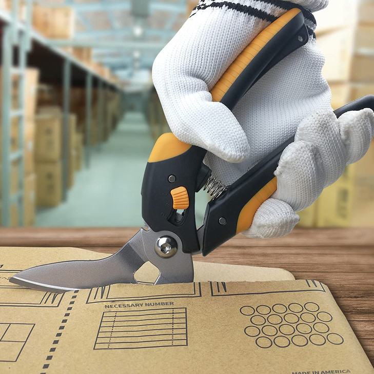 stedi 9-Inch Scissor Heavy Duty, All Purpose Scissors, Cardboard and Carpet Shears, TPR Handle, Extremely Sharp Blades with Finely Serrated -Easy Cut