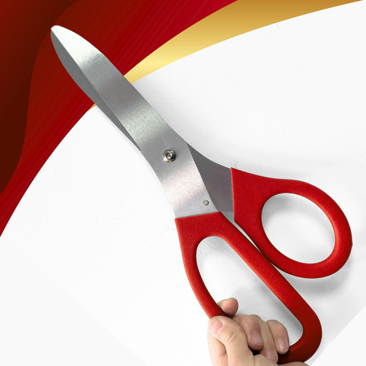 16 Inch Red Ribbon Cutting Scissors - Giant Ceremonial Shears for Grand Opening Events Large Decorative Tool for Business Celebrations Professional S