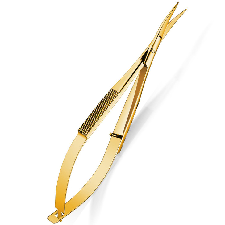 Hicarer 4.7 Inch Curved Stainless Steel Squeeze Scissors Grooming Trimming Scissors Eyebrow Embroidery Sewing Thread Snips Curved Tip Clippers Craft(