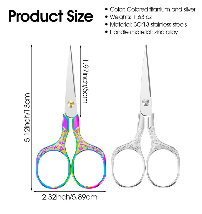 Yarn Scissors for Crocheting, 2 Pcs Cross Stitch Scissors, Knitting Scissor for Embroidery, Cutting Yarn, Arts & Crafts DIY
