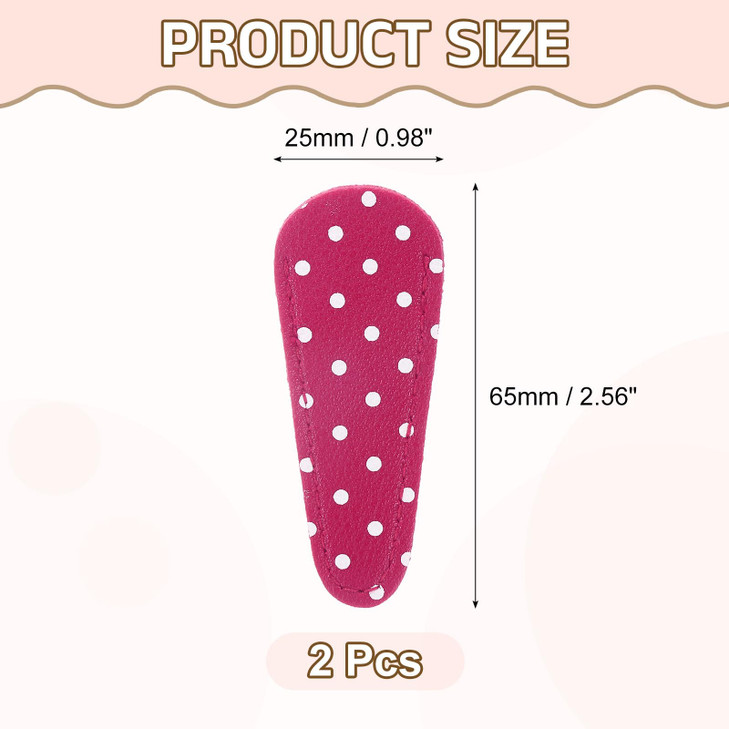 uxcell 2Pcs Scissors Sheath, 2.6" x 1" Scissors Cover Protector PU Leather Portable Collect Bags for Eyebrow Trimming Beauty Tool Protection, Rose Re