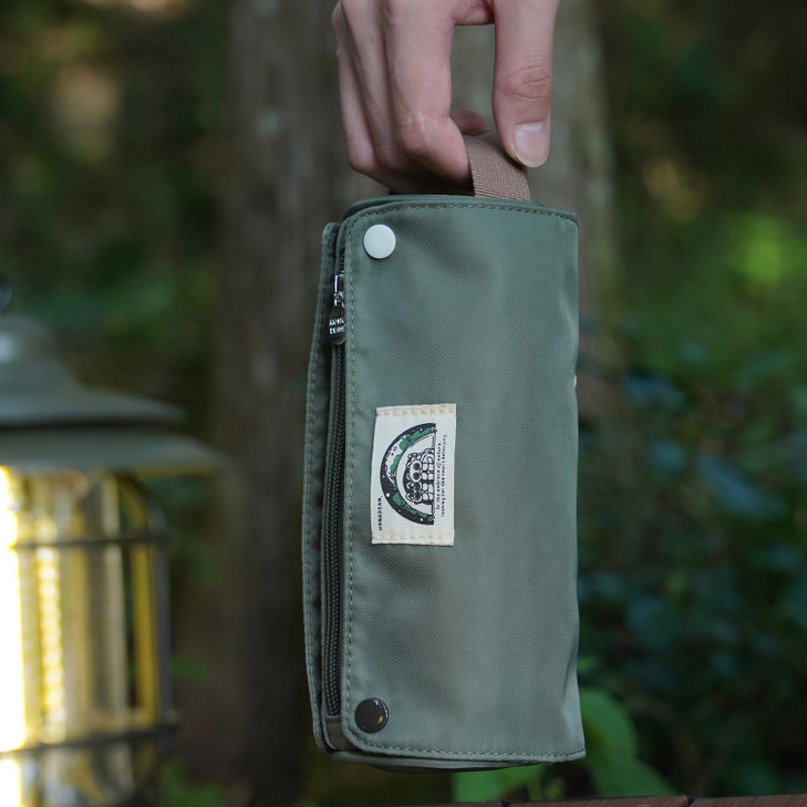 Lanxivi Large Capacity Pencil Case Roll Up Design Multifunctional Pencil Holder Pouch Stationery Pen Bag for Teen Girls and Boys Camping style - Gree