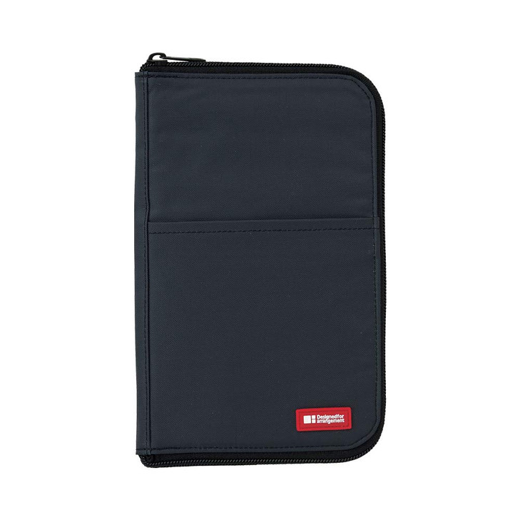 LIHITLAB LAB Slim Pen/Pencil Pouch, Wide, 0.7 × 5.5 × 8.5 Inches, Black (A7653-24)