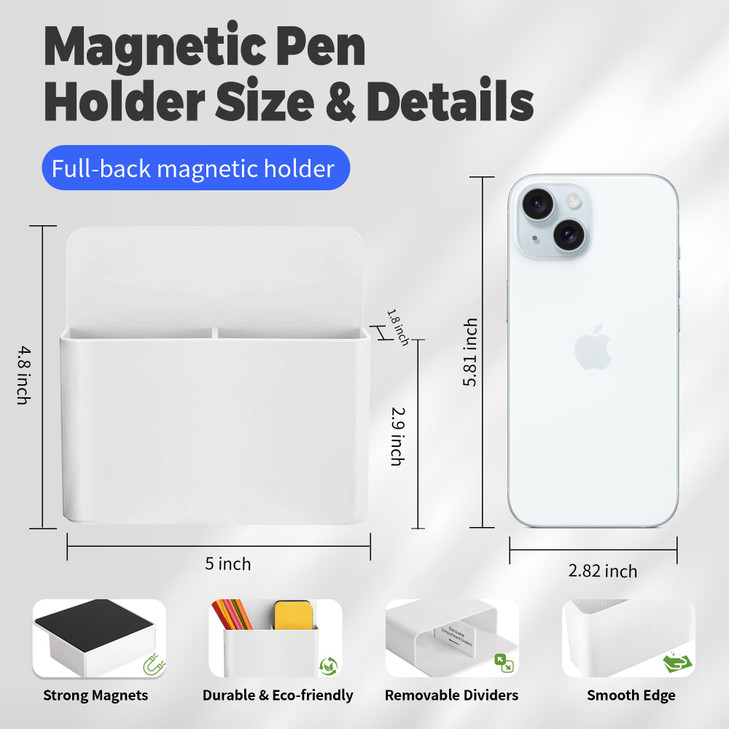 EZ COZY Magnetic Pen Holder,2 Pack Magnetic Dry Erase Marker Holder, Magnetic Marker Holder for Whiteboard, Magnet Pencil Holder, Magnetic Pen Holder