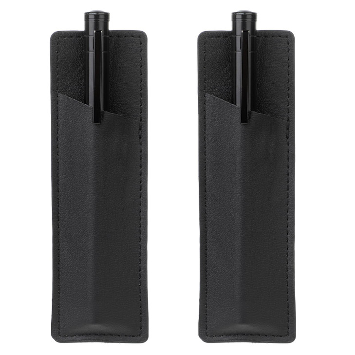 Giantree 2 Pcs Leather Magnetic Pen Holder, PU Leather Magnet Pen Pouch for Fridge or Other Metal Surfaces Pencil Holder Black