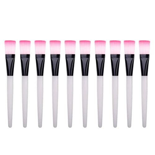 BinaryABC Mini Brush Makeup Clear Plastic Handle Facial Mud Mask 10pcs