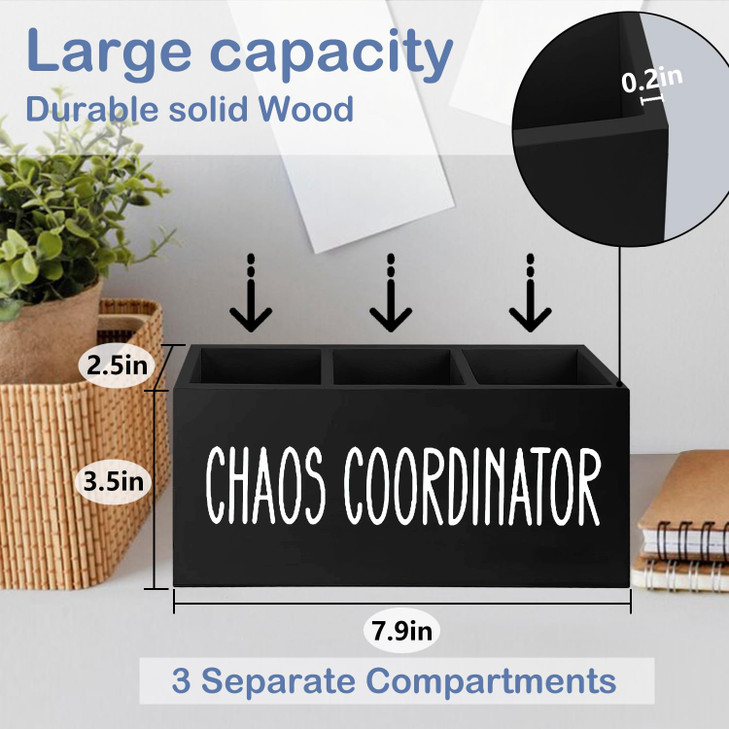 SNNDER Chaos Coordinator Gifts Pen Holder for Desk, Appreciation Thank You Gifts for Teachers Mentors Leader Boss Coworkers Managers Wooden Pen Penci