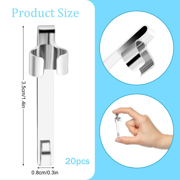 Styquenzer 20Pcs Metal Pencil Clips Slide on Pencil Pocket Slide on Pencil Holder Portable Pen Holder Clips for Clipboard Notebook (Silver)
