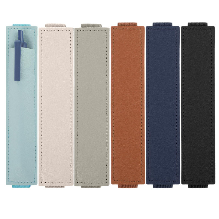Mabor 6Pcs Elastic Notebook Pen Holder Adjustable Straps Leather Pen Sleeve Pouch for Journal Planner Pencil Holder for Book Binder School Office Sup