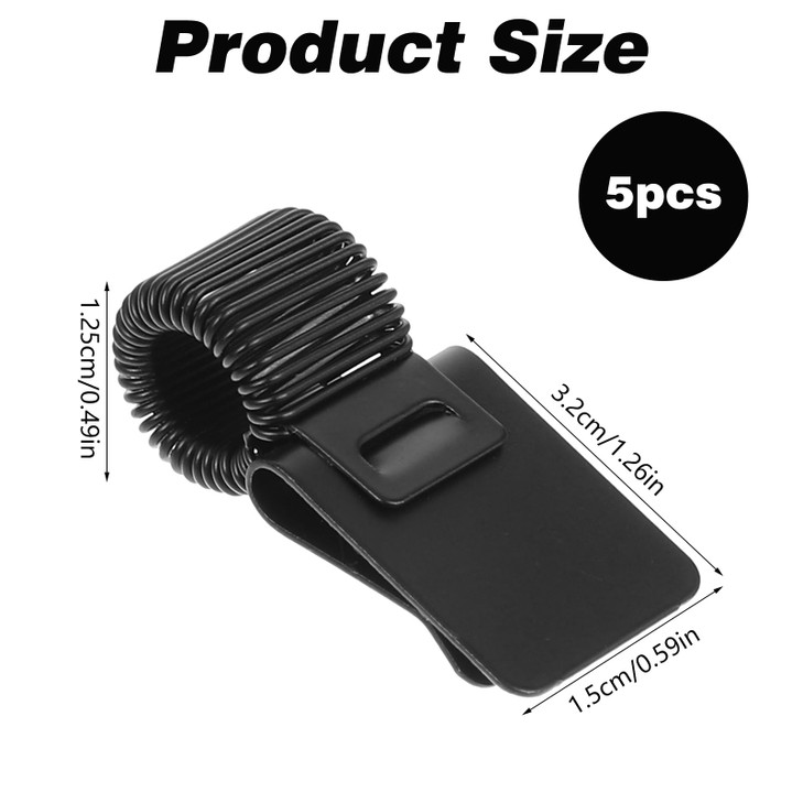 Yuomeaz 5PCS Pen Holder for Clipboard, Retractable Metal Pen Holder Clips, Adjustable Black Clipboard Pens Holders Attachment Spring Clips For Notebo