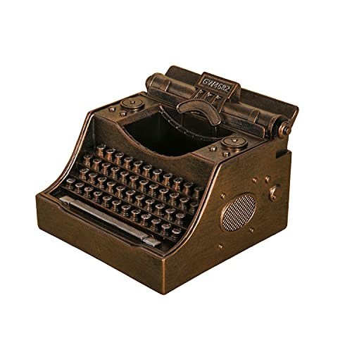 Amoysanli Retro Typewriter Pen Holder Vintage Desk Accssories Unique Cool Gifts for Writer Typewriter Lovers and Secretary Cute Funny Pencil Cups for
