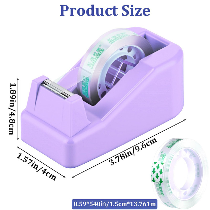AmazingSpark 12 Pack Desktop Tape Dispenser Bulk with 12 Rolls of Transparent Tape, Office Desk Accessories Weighted Non Skid Base for Operation Chri