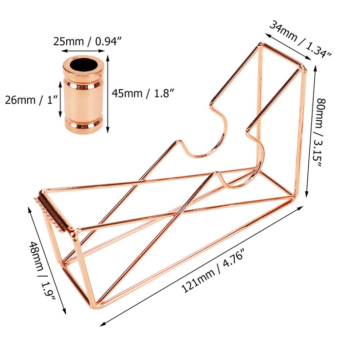 Coshar Minimalist Tape Cutter Desktop Tape Dispenser Metal Wire Adhesive Tape Dispenser - Rose Gold